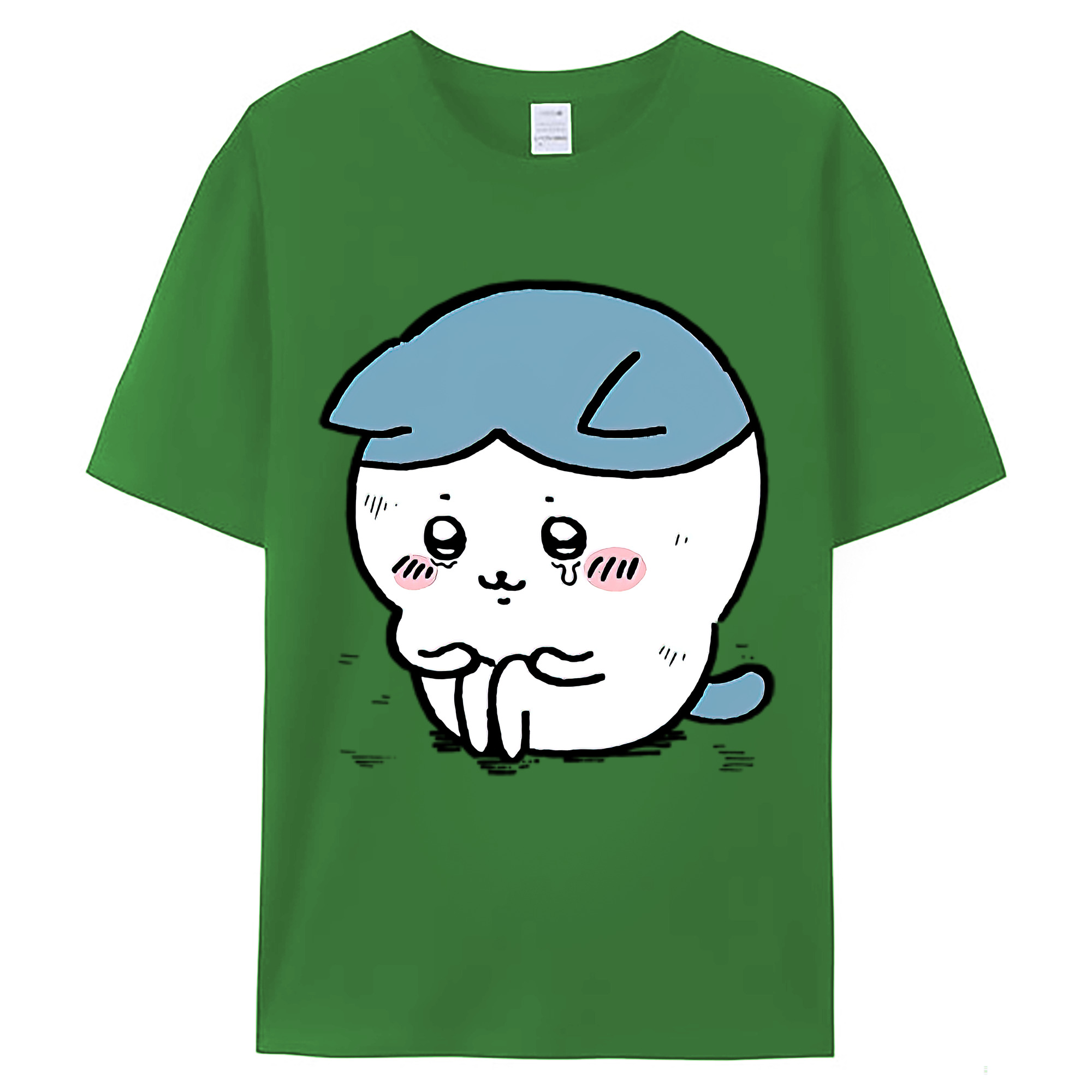 （画像用） ちいかわ ハチワレ Chii-kawa hachiware レディースカジュアルプリントTシャツ（綿100％）